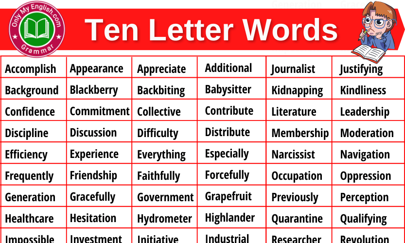 1300 Common 10 Letter Words In English Cool Ten Letter Words List 7Esl