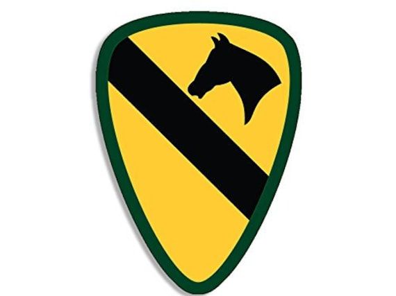 3X4 Inch 1St Cavalry Insignia Shaped Sticker Us Army Black Etsy