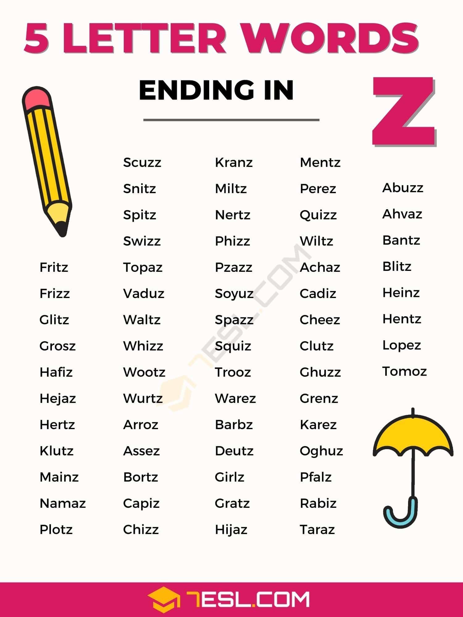 5 Letter Words Ending In Sh 77 Words In English 7Esl