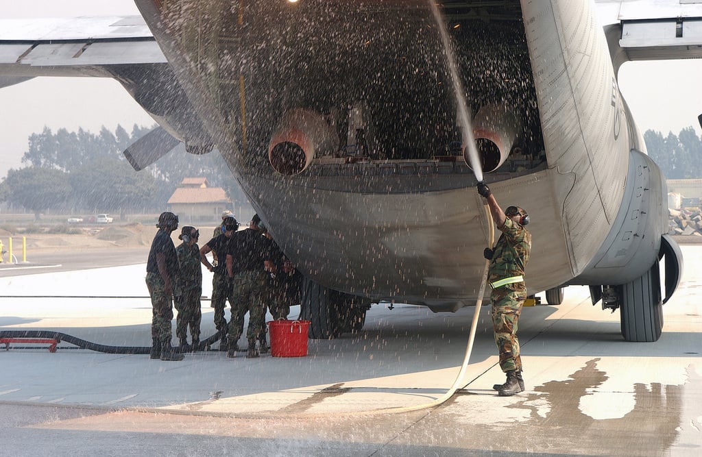 A Maffs Modular Airborne Fire Fighting System Equipped C 130E