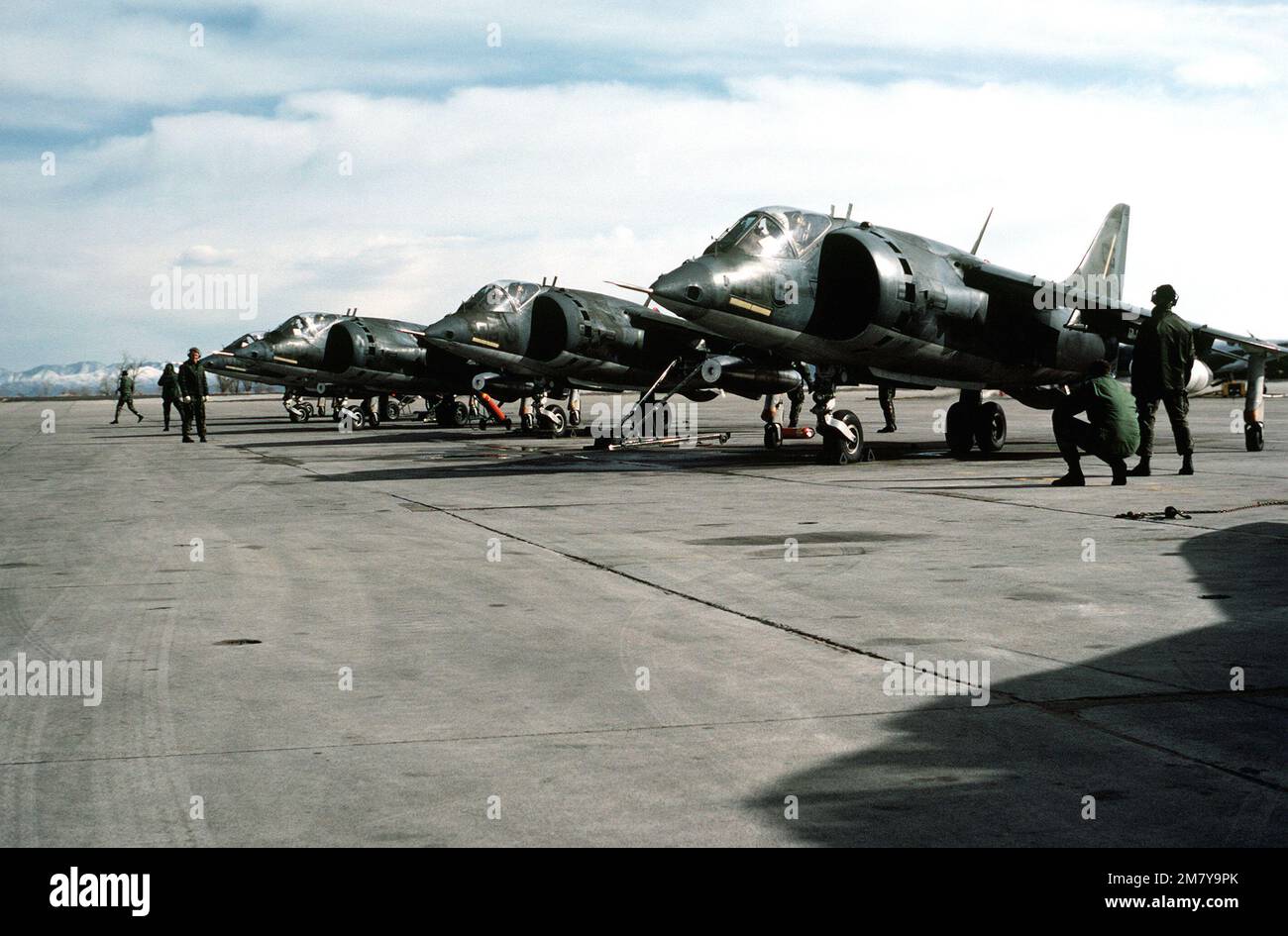 A View Of An Av 8B Harrier Aircraft From Marine Light Attack Squadron