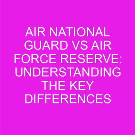 Air Force National Guard Vs Reserves Understanding The Differences