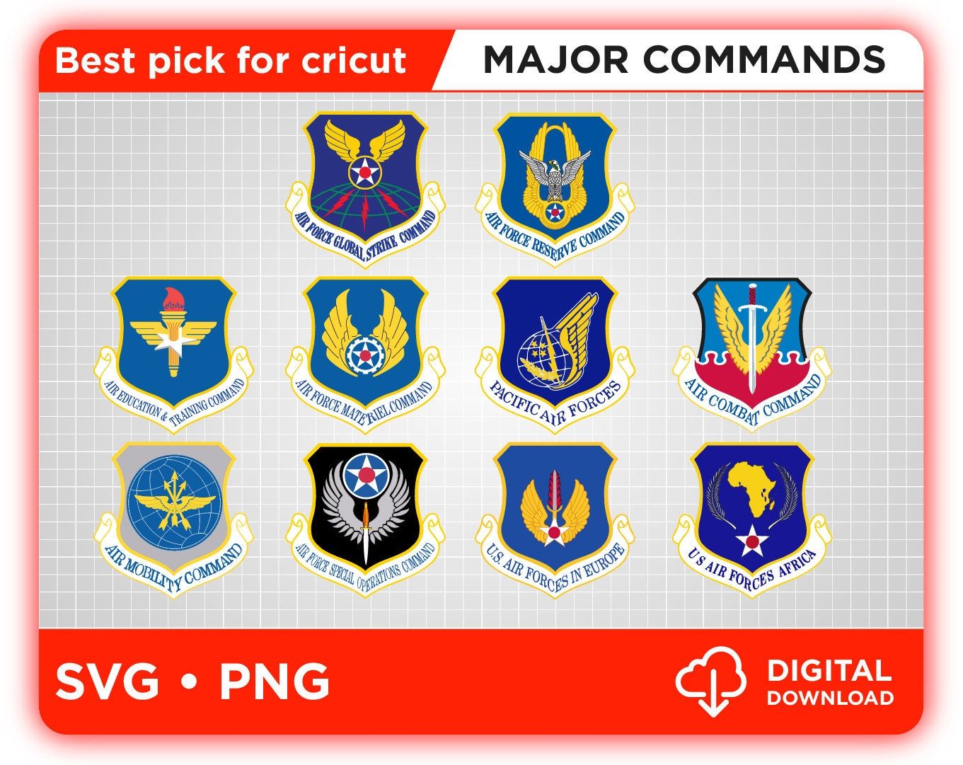 Air Force Structure And Organization Major Commands Direct Etsy