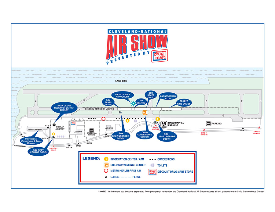 Air Show Map Cleveland National Air Show