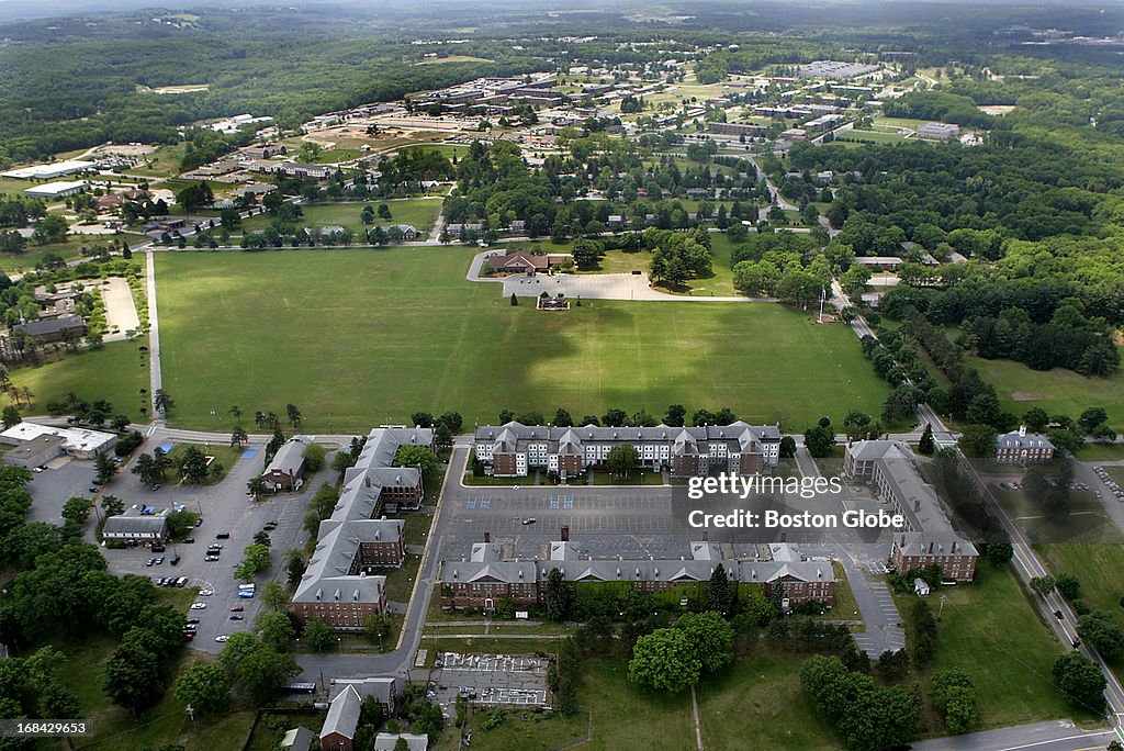 An Aerial View Of Fort Devens With The Military Barracks In The