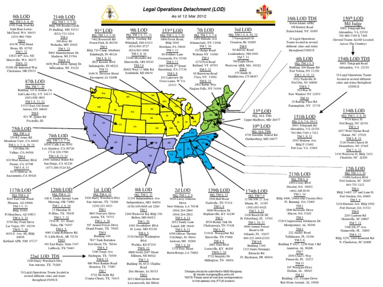 Army Reserve Lod Map