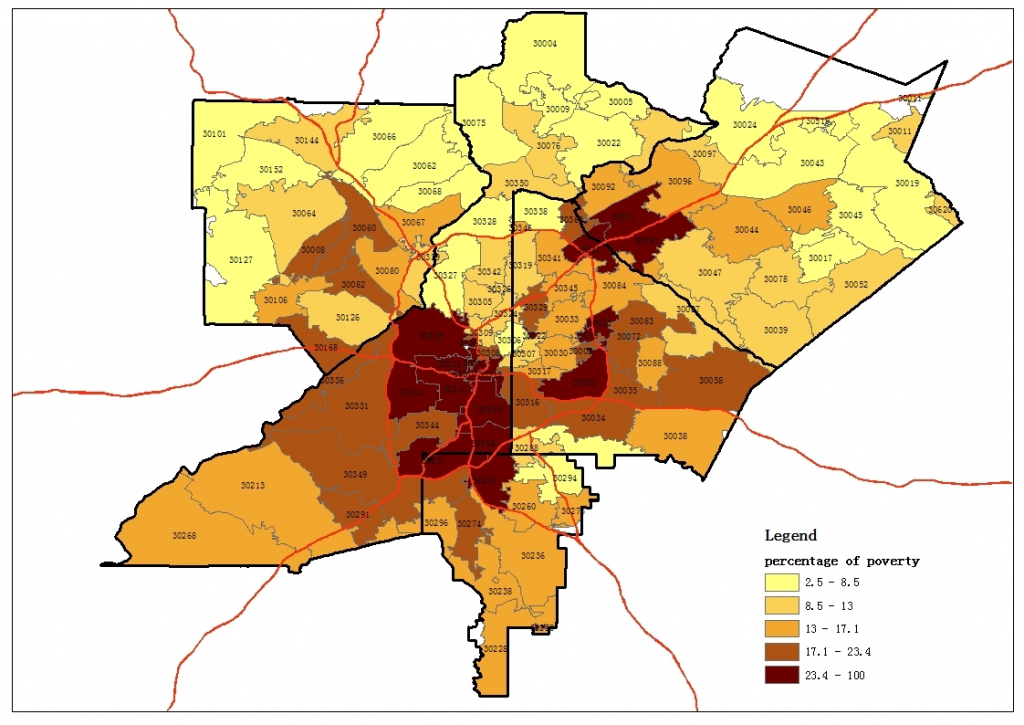 Atlanta Zip Code Map Printable