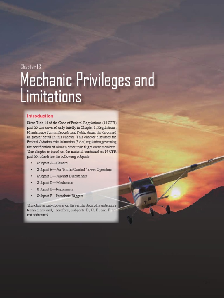 Aviation Mechanic Privileges And Limitations General Study Guide