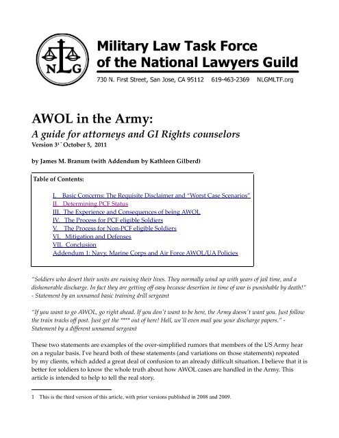 Awol In The Army Version 3 The Military Law Task Force