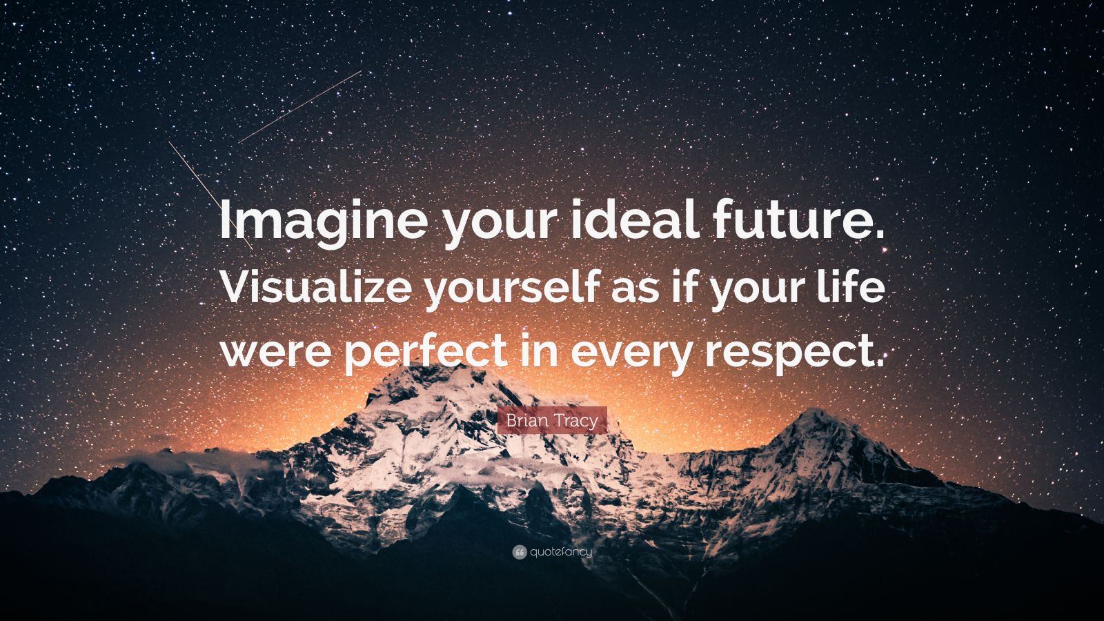 Brian Tracy Quote Imagine Your Ideal Future Visualize Yourself As If Your Life Were Perfect