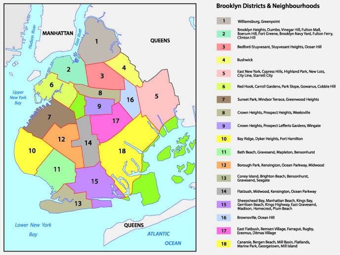 Brooklyn Zip Codes With Map By Neighborhoods Bklyn Designs