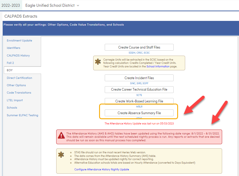 California P Ebt 4 0 And S Ebt Submission Information Aeries Software