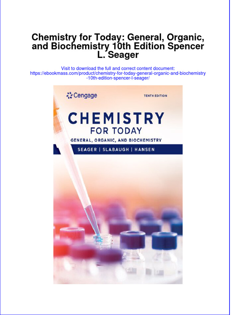 Chemistry For Today General Organic And Biochemistry 10Th Edition