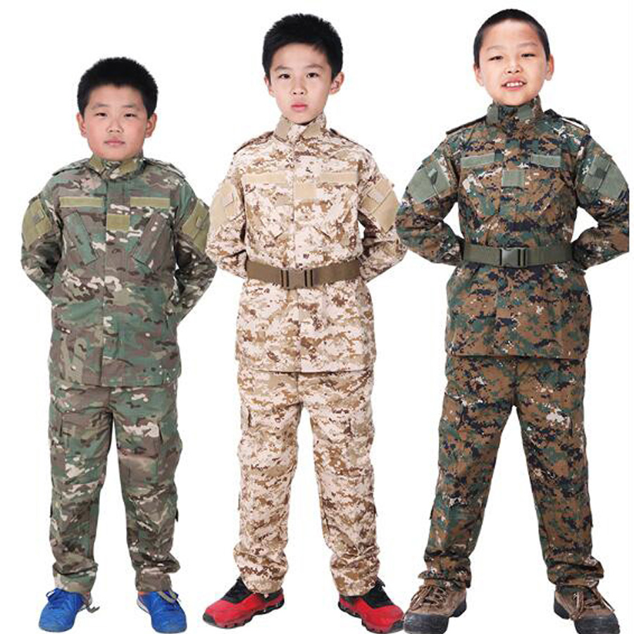 Children Military Uniform Kids Tactical Suits Camouflage Clothes Jacket