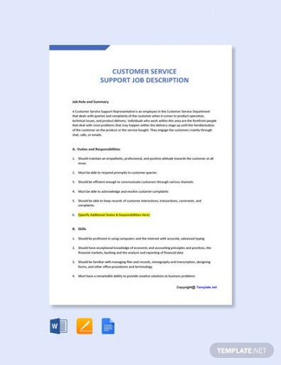 Customer Service Job Description Templates How To Write Examples