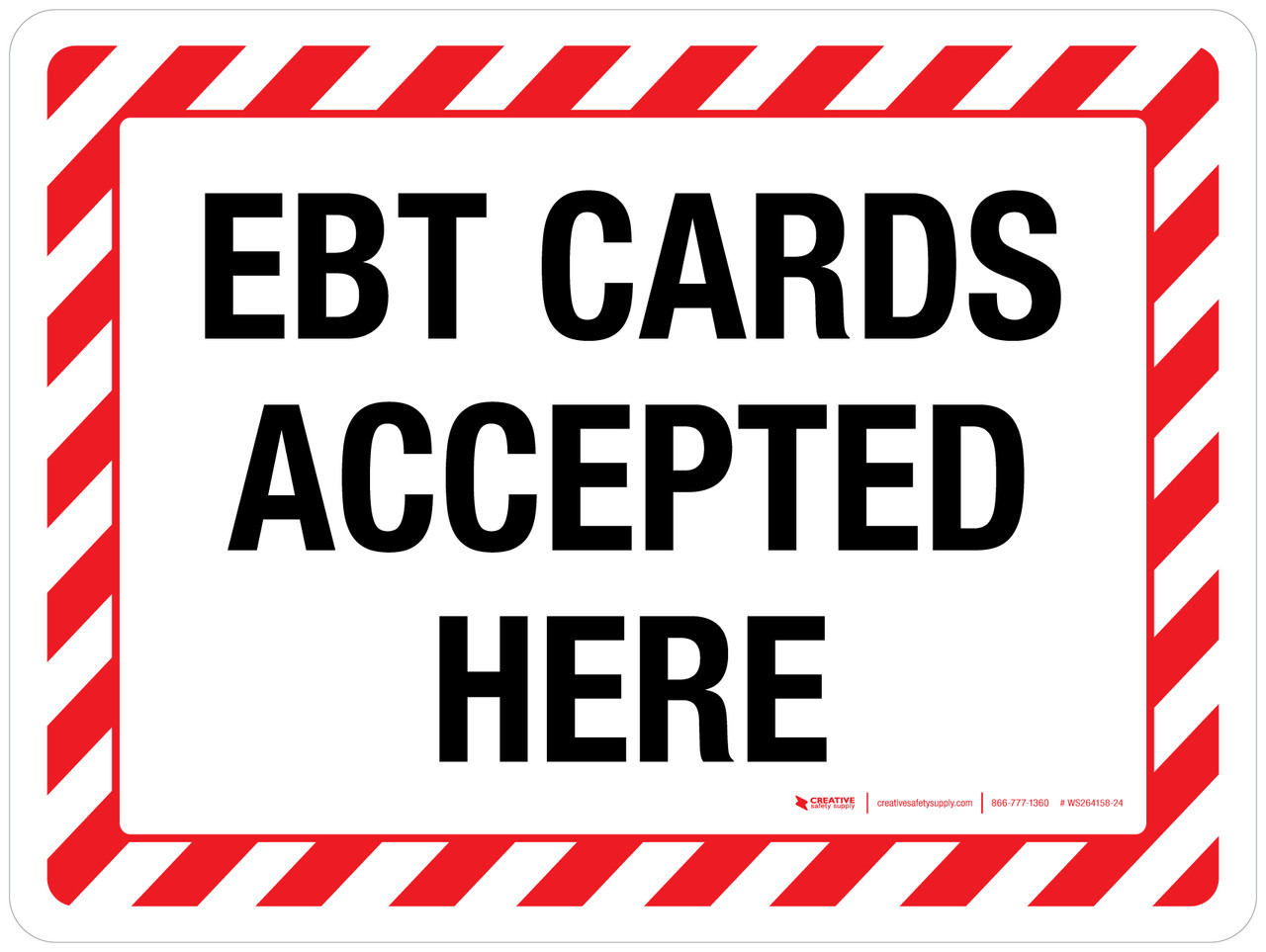 Ebt Cards Accepted Here Landscape Wall Sign