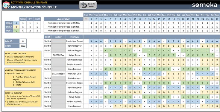 Free Rota Template For Excel Tanda