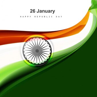 Free Vector Wavy Tricolor Indian Flag Design