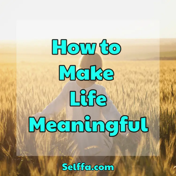 How To Make Life Meaningful Selffa