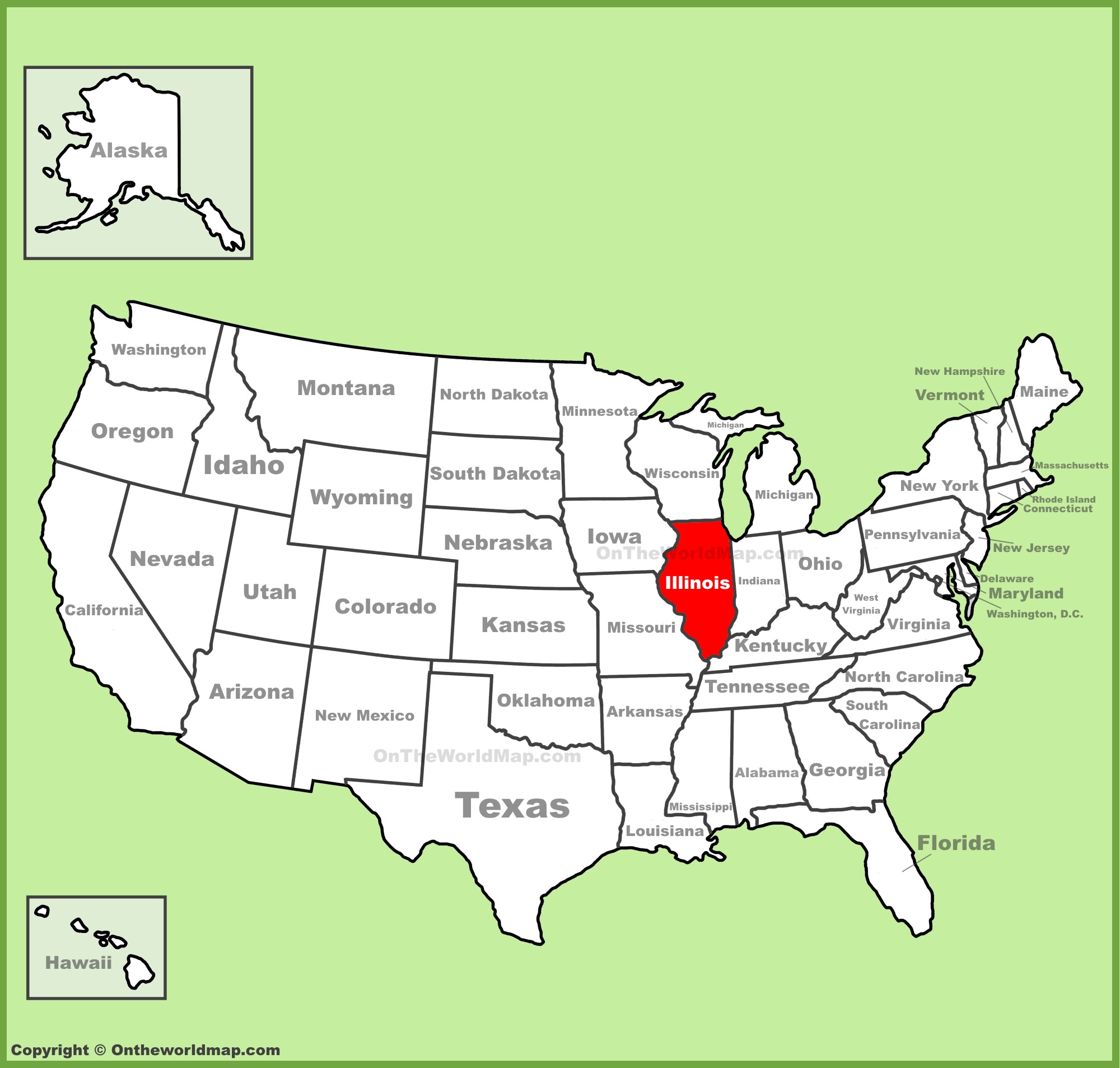 Illinois Location On The U S Map