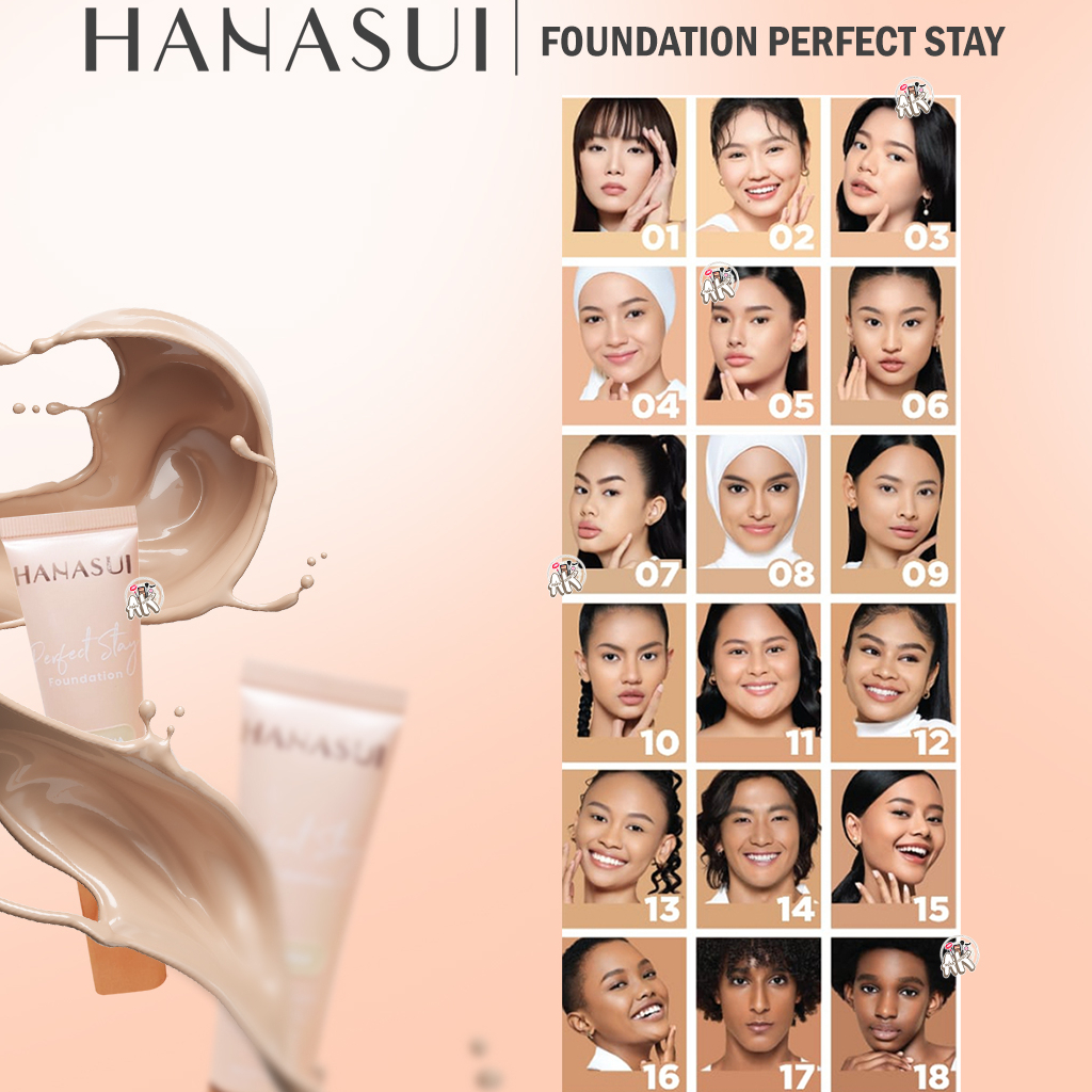 Jual Hanasui Foundation Perfect Stay 25Gr Ready 18 Shade Color Shopee Indonesia