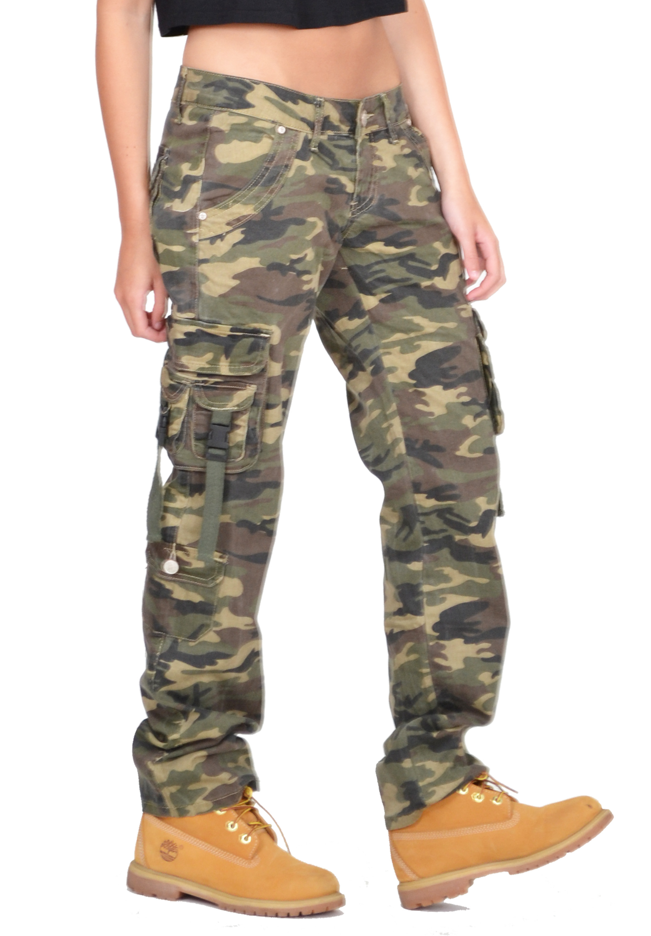 Ladies Womens Army Military Green Camouflage Cargo Pants Jeans Combat