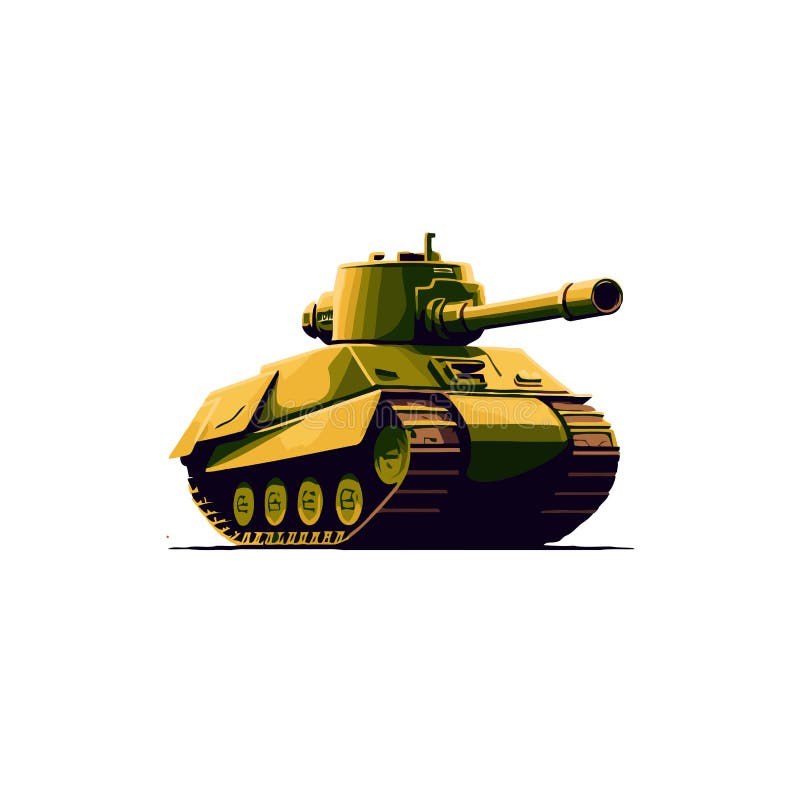 Large Tank Military Army Vector Cartoon Color Icon Vector Flat Color