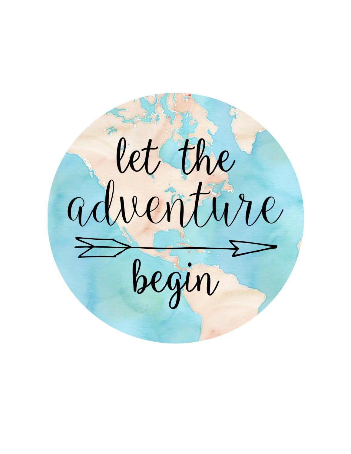 Let The Adventure Begin Poster Graphic Design Word Art Etsy