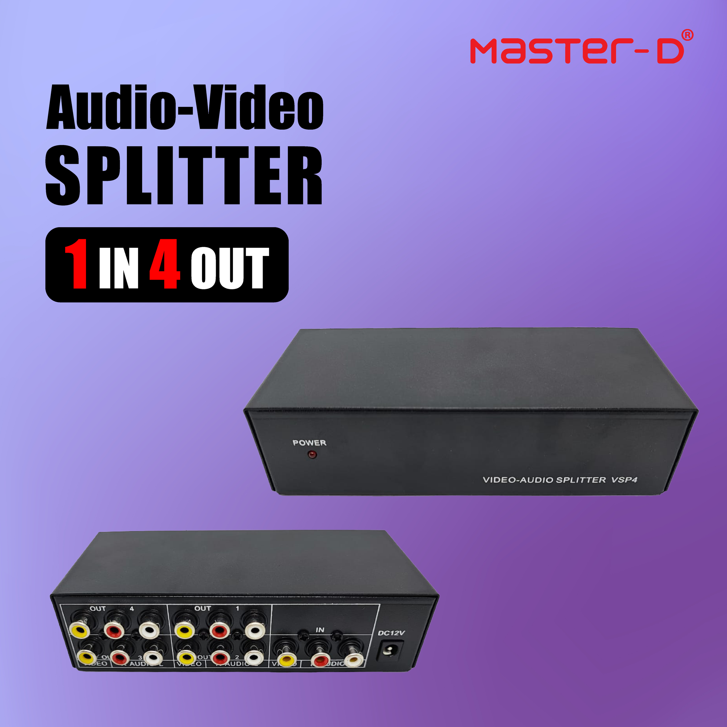 Master D 1 In 4 Out Audio Video Rca Splitter Model Vsp4 Number One Electrical Amp It Sdn Bhd