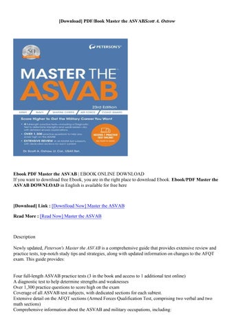 Master The Asvab With Cd Scott Ostrow 9780768939811 Boeken Bol Com