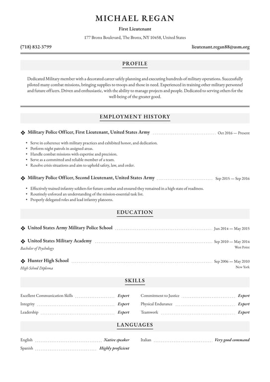 Military Resume Examples Templates 2025 Resume Io