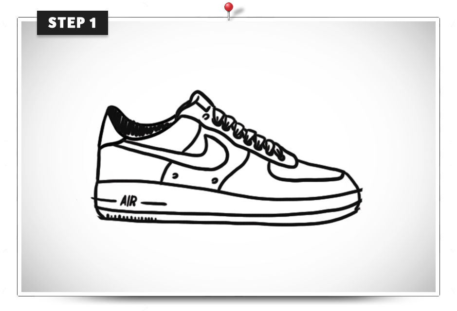 Nike Air Force 1 Drawing At Paintingvalley Com Explore Collection Of