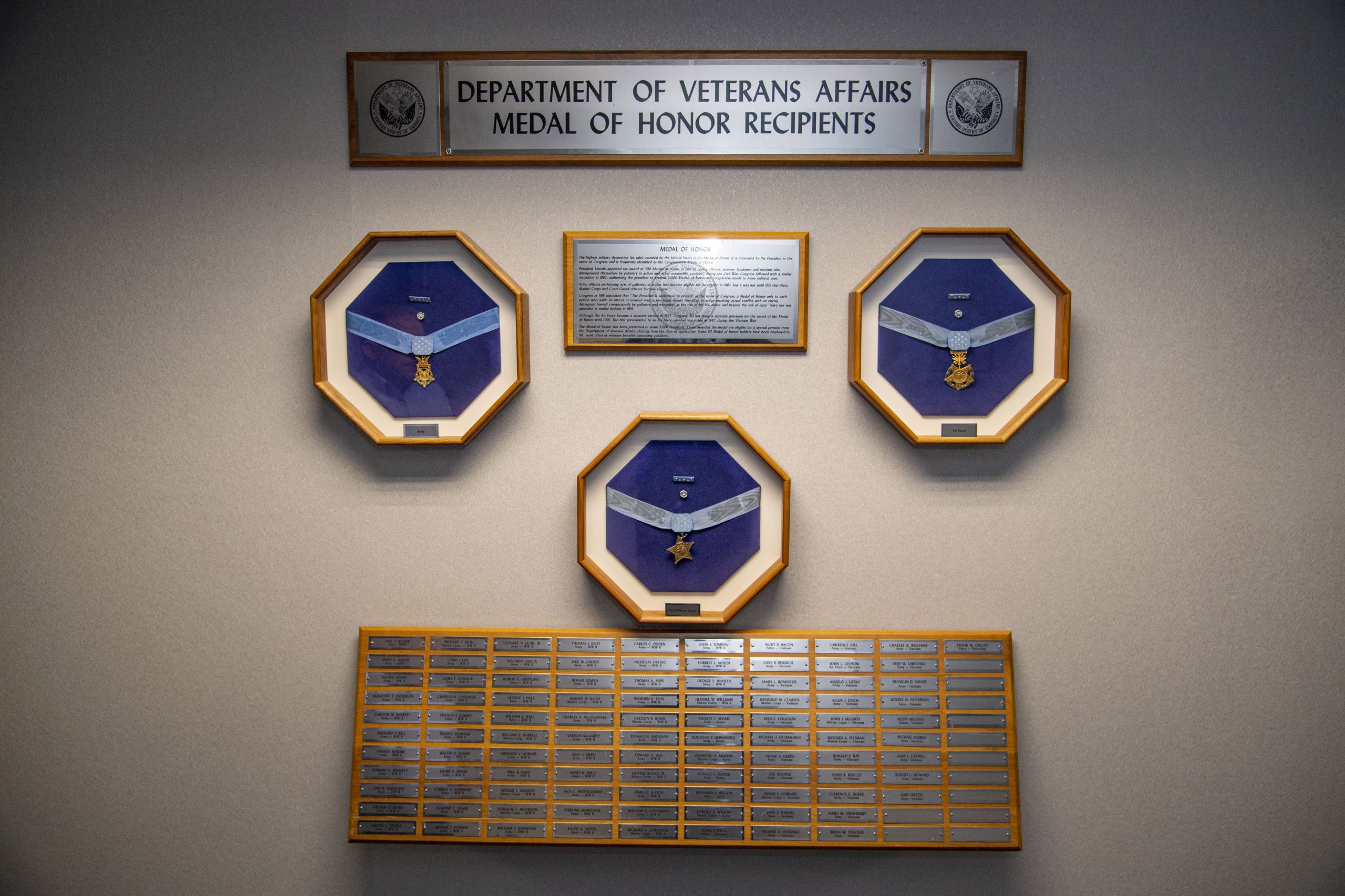 Object 60 Va Medal Of Honor Recipients Wall Display Va History