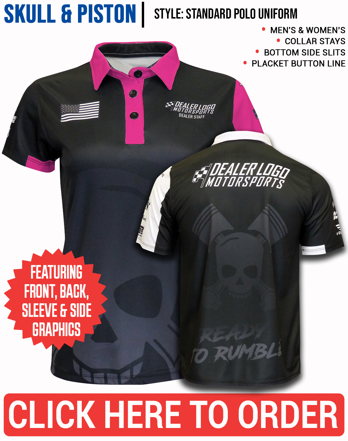 Original Designs That Make An Impression Our Sublimated Dealer Uniform