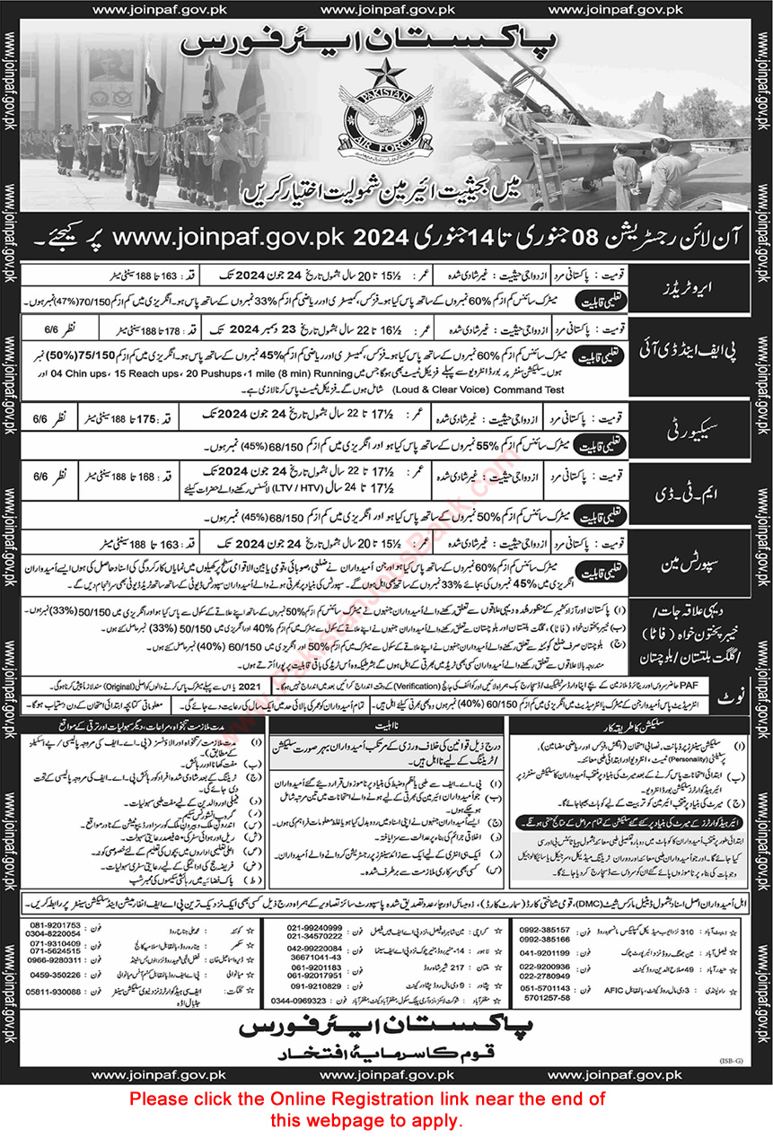 Pakistan Air Force Jobs 2024 Online Registration Join As Airmen 2024