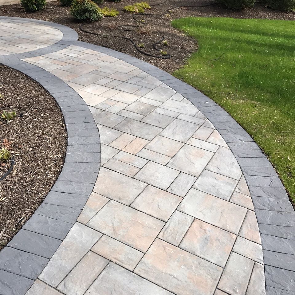 Perfect Walkway For A Sloping Yard Using Pavers Brick And Natural Stone From Www Morrisbrick