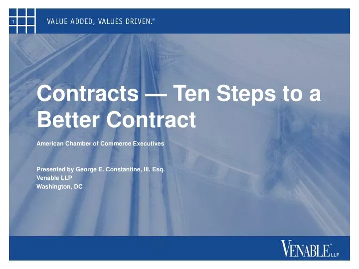 Ppt Contracts Ten Steps To A Better Contract Powerpoint