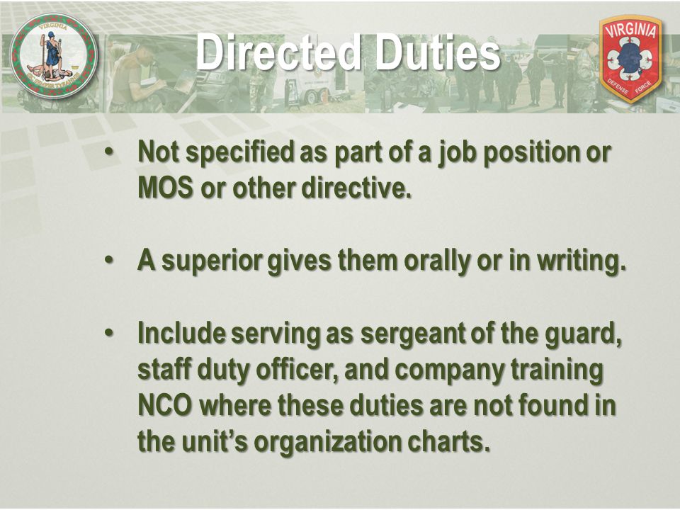 Ppt Duties Responsibilities And Authority Of A Nco Powerpoint