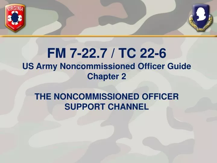 Ppt Fm 7 22 7 Tc 22 6 Us Army Noncommissioned Officer Guide Chapter