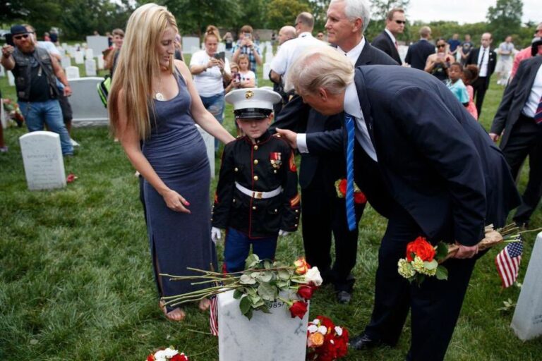 President Trump Meets Gold Star Families In Arlington Cemetery The