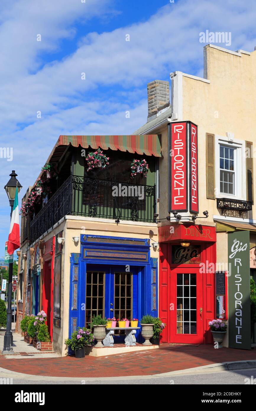 Restaurant In Little Italy Baltimore Maryland Usa Stock Photo Alamy