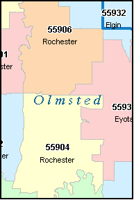 Rochester Minnesota Mn Zip Code Map Downloads