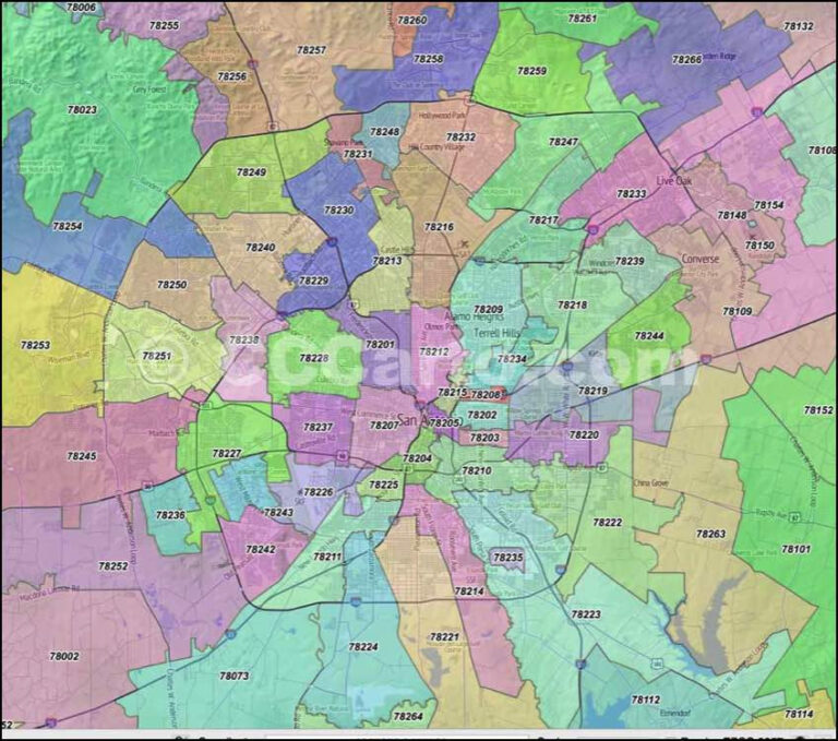 San Antonio Zip Code Map Map Of San Antonio Zip Codes