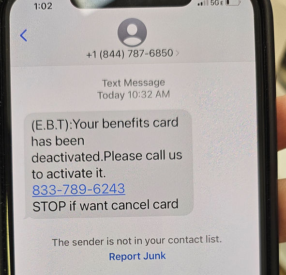 State Warns Of Potential Text Scam Involving Ebt Cards Fox43 Com