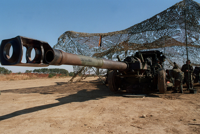 The M198 155 Howitzer Is Laid And Ready For Fire Mission During C