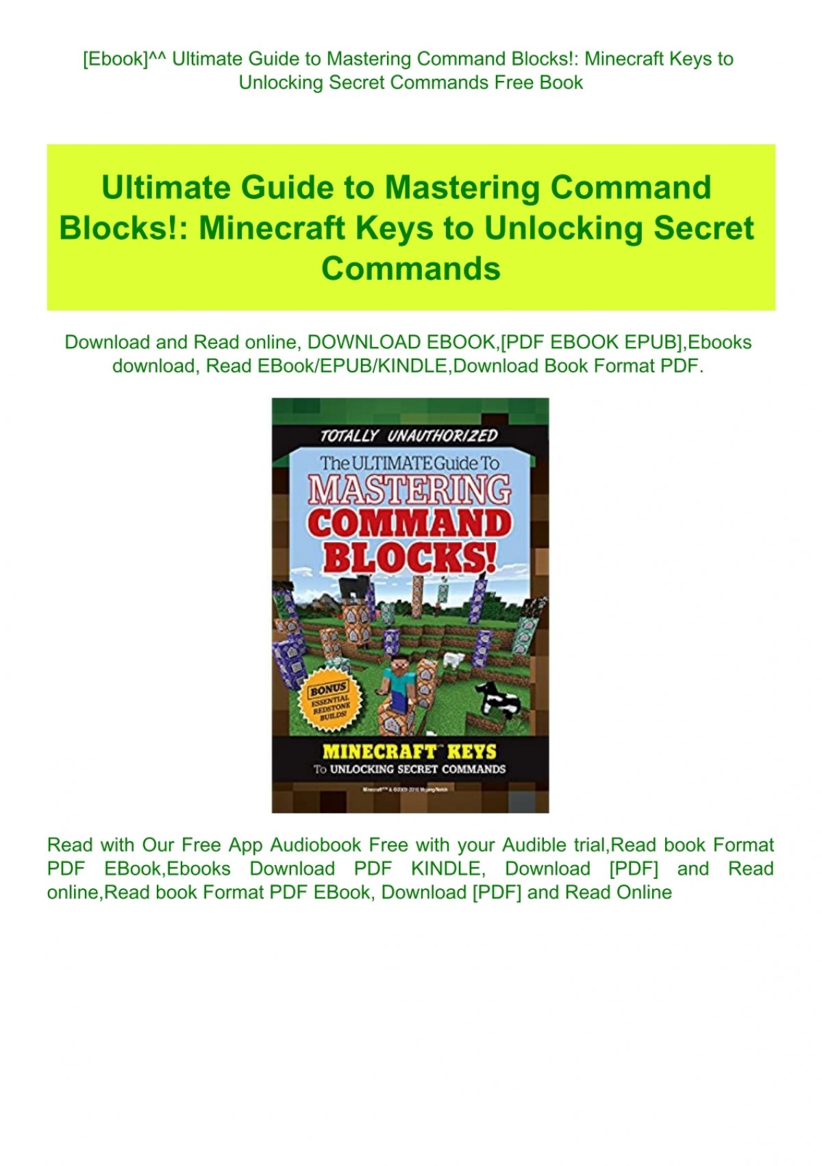 The Ultimate Guide To Mastering Command Blocks Minecraft Keys To