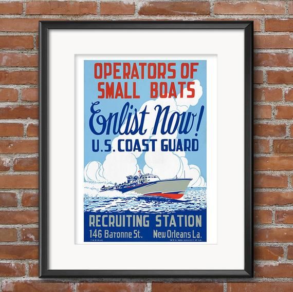 United States Coast Guard Recruiting Poster Us Navy Pride Etsy