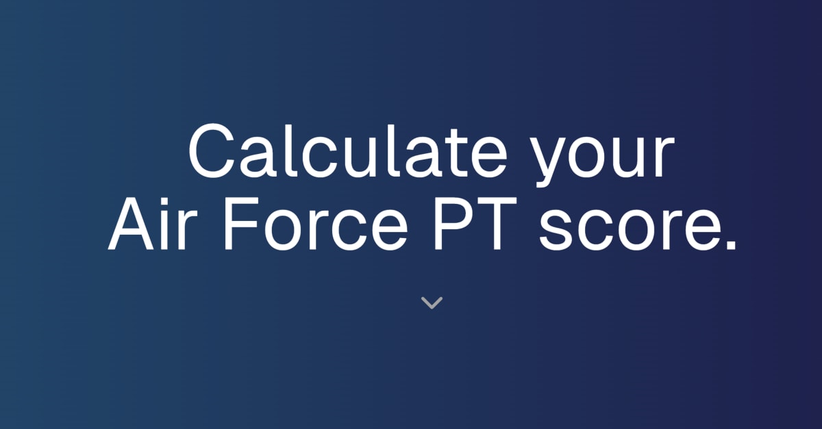 Us Air Force Pt Test Calculator Bodybuilding Wizard