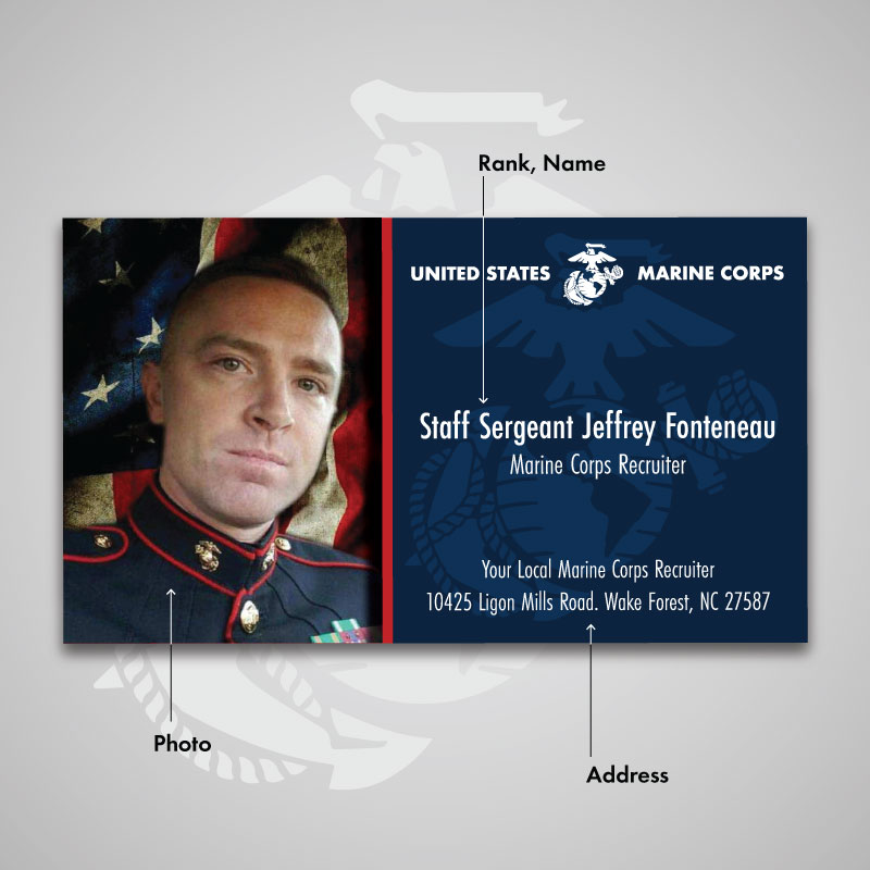 Usmc Recruiter Business Cards 1 000 Vink Signs Designs