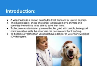 Veterinary Slideshow Presentation Of Career